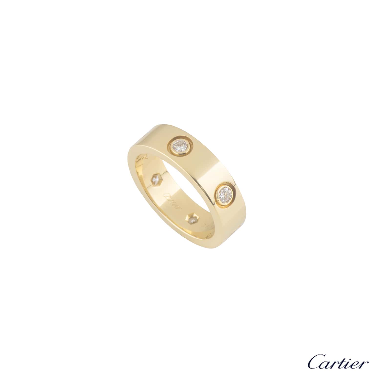 Cartier White Gold Full Diamond Love Ring Size 54 B4026000 For Sale at  1stDibs